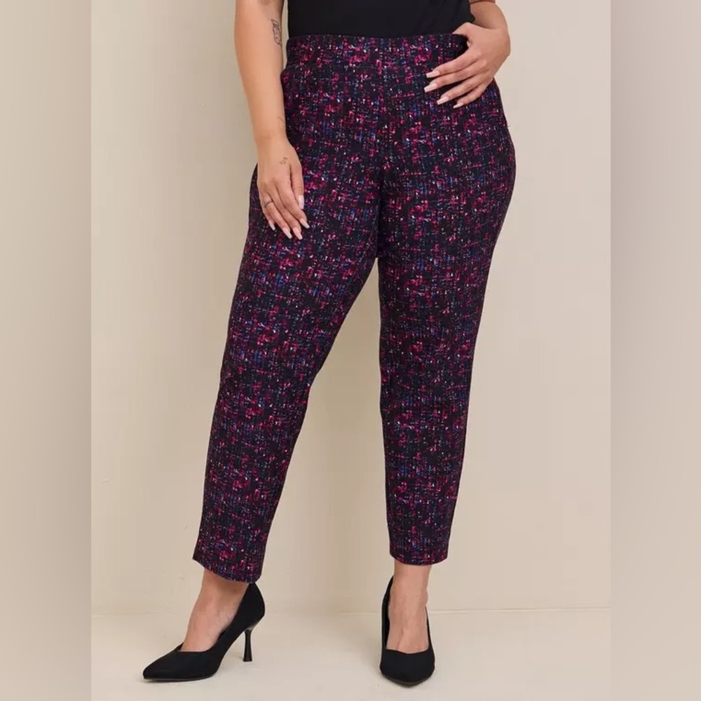 Torrid Relaxed Tapered Luxe Pointe Tweed High Rise Pants Size 5